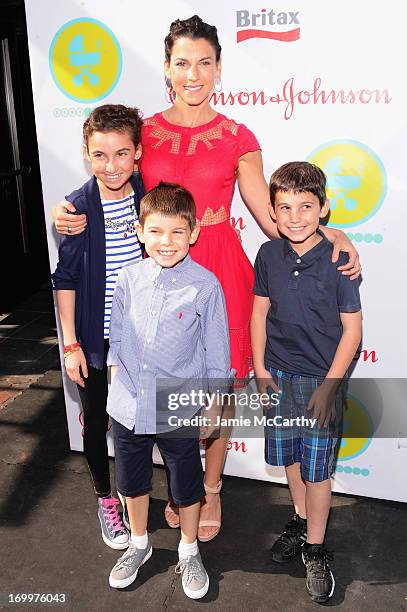 Jessica Seinfeld poses with her children Sascha, Shepherd Kellen and Julian Kal at the 2013 Baby Buggy Bedtime Bash hosted by Jessica and Jerry...