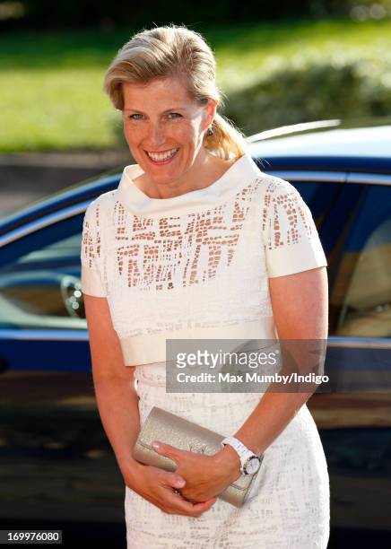 Sophie, Countess of Wessex attends a reception for the Guildford Flower Festival at Guildford Cathedral during a day of engagements in Surrey on...