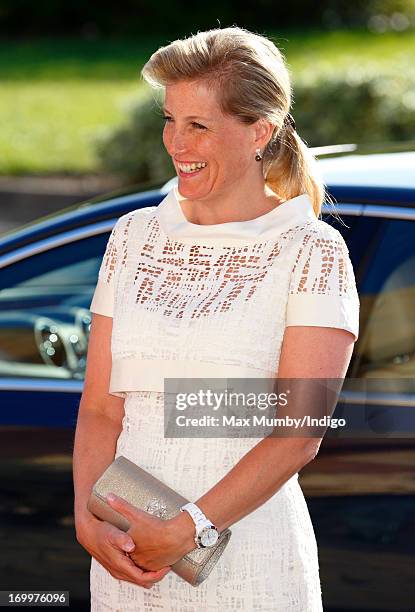 Sophie, Countess of Wessex attends a reception for the Guildford Flower Festival at Guildford Cathedral during a day of engagements in Surrey on...