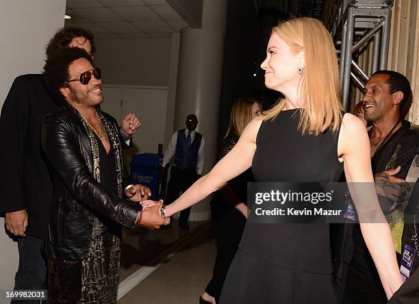 Lenny Kravitz and Nicole Kidman attend the 2013 CMT Music awards at the Bridgestone Arena on June 5, 2013 in Nashville, Tennessee.