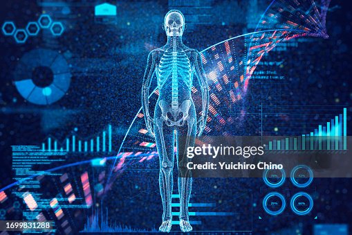 Human bone full body with genomic DNA molecular structure and data Human bone full body with genomic DNA molecular structure and data