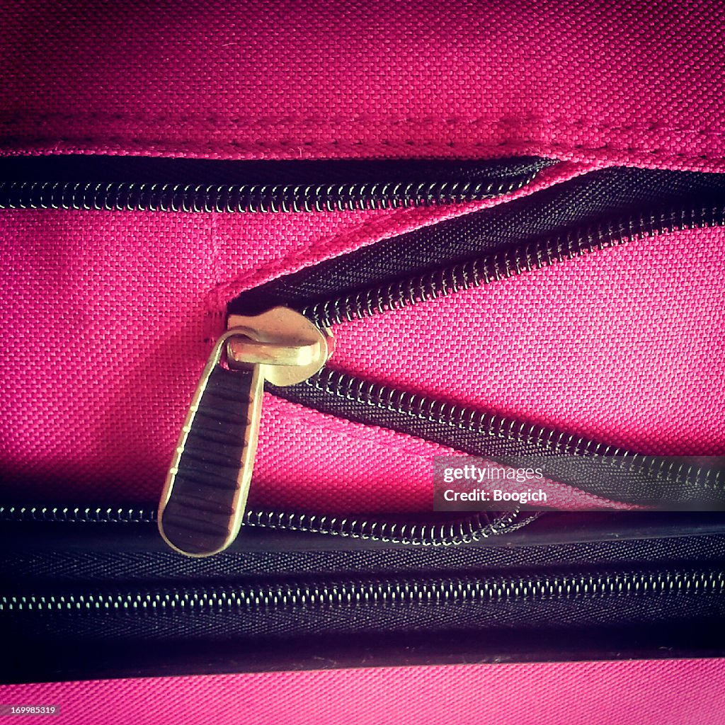 Hot Pink Suitcase Zipper