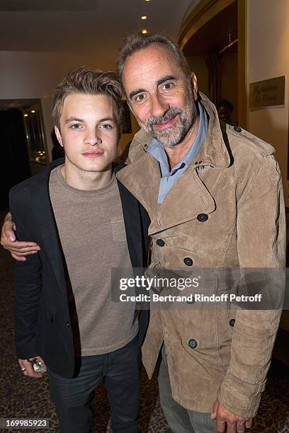 Actors Paul Bartel and Antoine Dulery attend a cocktail party at Hotel Fouquet's Barriere following the premiere of the film 'Les Petits Princes' at...