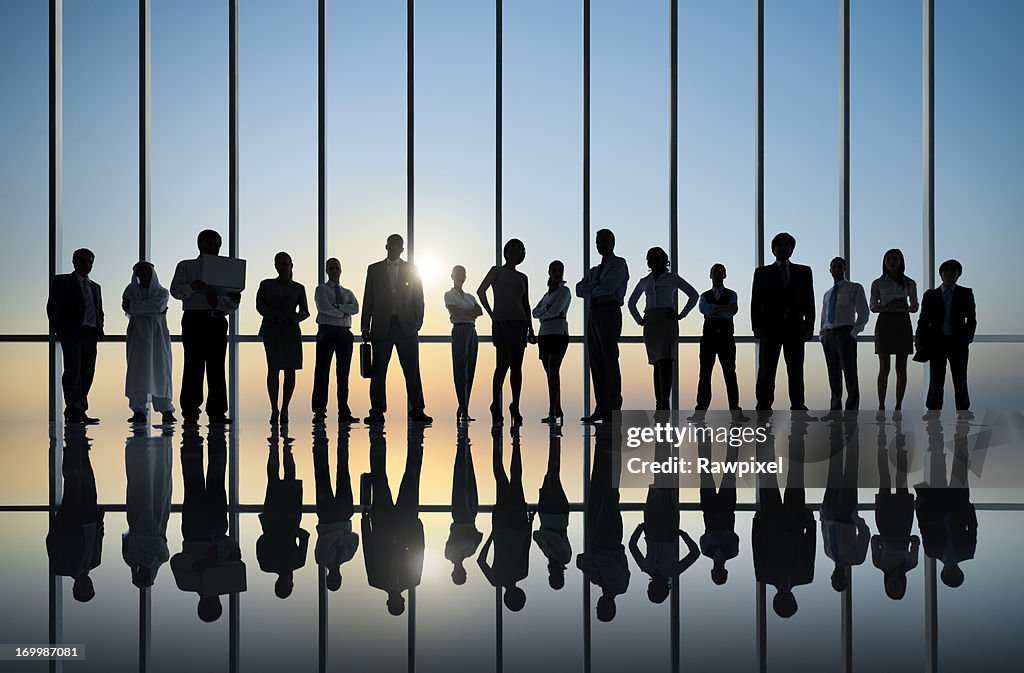 Confident Business People Silhouette.