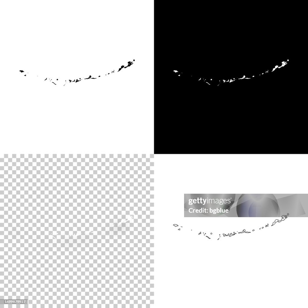 Aleutians West, Alaska. Maps for design. Blank, white and black backgrounds