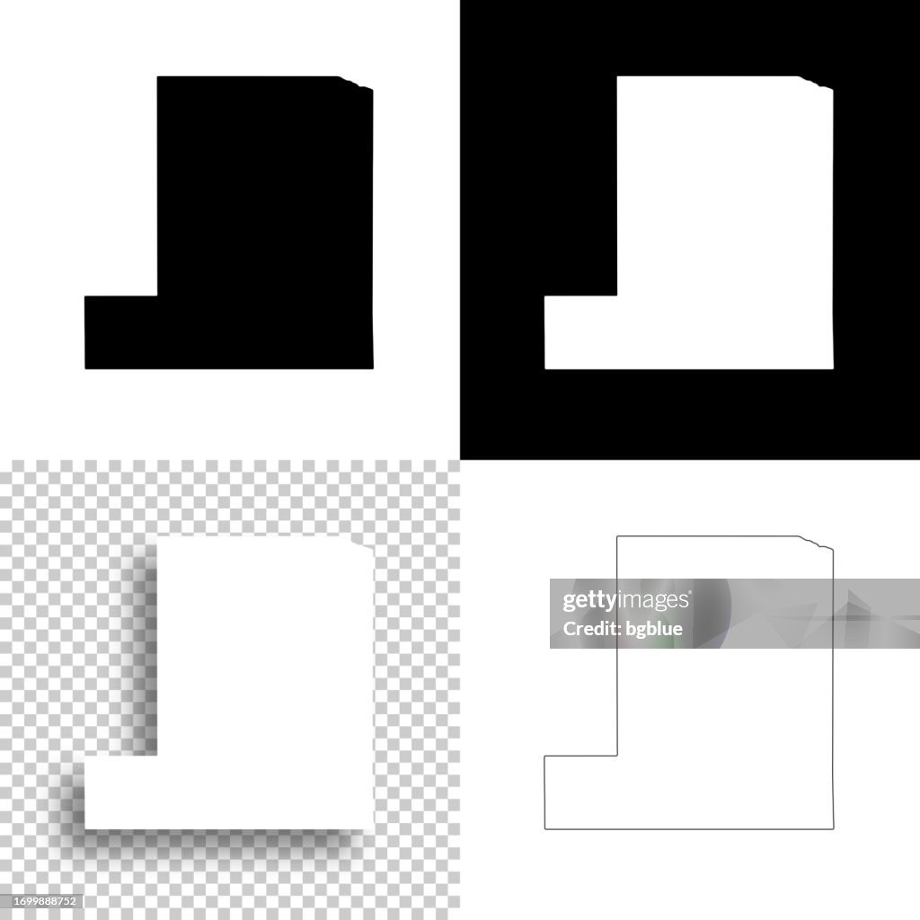 Gosper County, Nebraska. Maps for design. Blank, white and black backgrounds