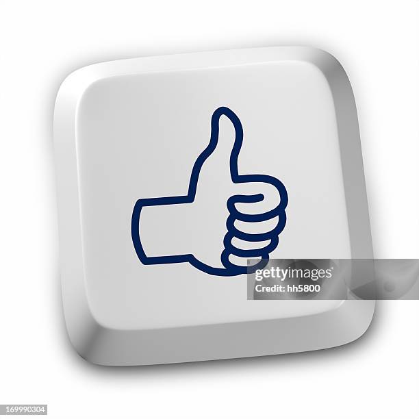 wie die freundschaft zufriedenheit bewunderung icon-tastatur - black thumbs up white background stock-fotos und bilder