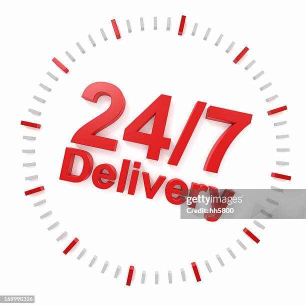 24h/7 delivery - number 7 clock stock pictures, royalty-free photos & images