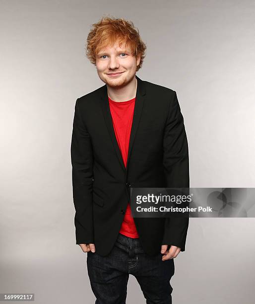 Singer Ed Sheeran poses at the Wonderwall portrait studio during the 2013 CMT Music Awards at Bridgestone Arena on June 5, 2013 in Nashville,...