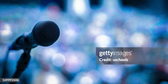 Microphone on the stage Microphone on the stage