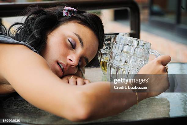 drunken teenage - passed out drunk stockfoto's en -beelden