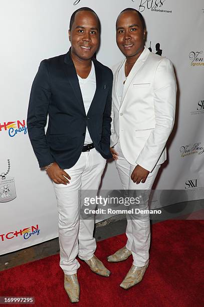 Antoine Von boozier and Andre Von Boozier attend the "Chef Roble & Co." Season 2 Premiere Party at Studio XXI on June 5, 2013 in New York City.