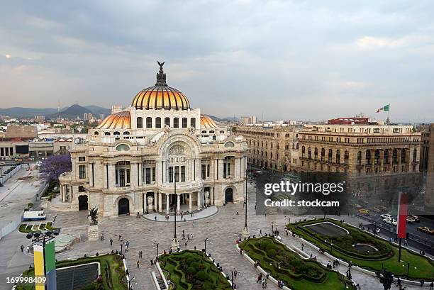 palace of fine arts in mexico city - fine art statue stock pictures, royalty-free photos & images