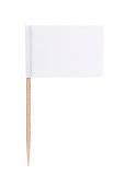 White paper flag with toothpick pole