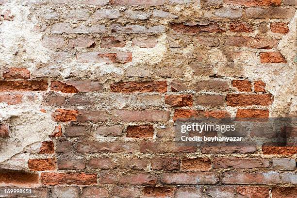 old brick wall - red brick wall stock pictures, royalty-free photos & images