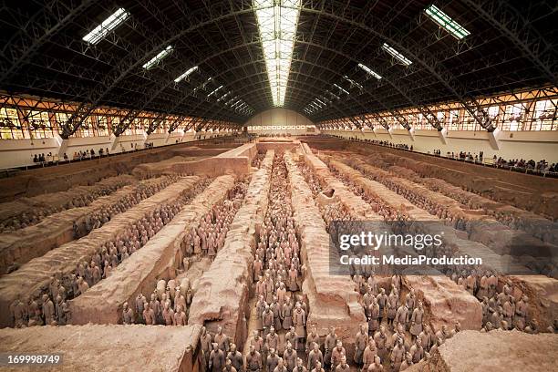 terracotta warriors of xian china - mausoleum of the first qin emperor stock pictures, royalty-free photos & images