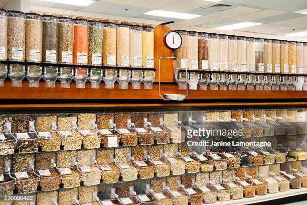 all natural bulk food dispensers - food staple stock pictures, royalty-free photos & images