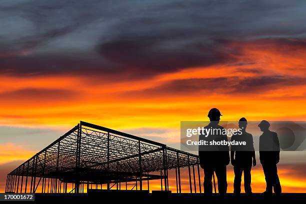 construction meeting - construction site and silhouette stock pictures, royalty-free photos & images