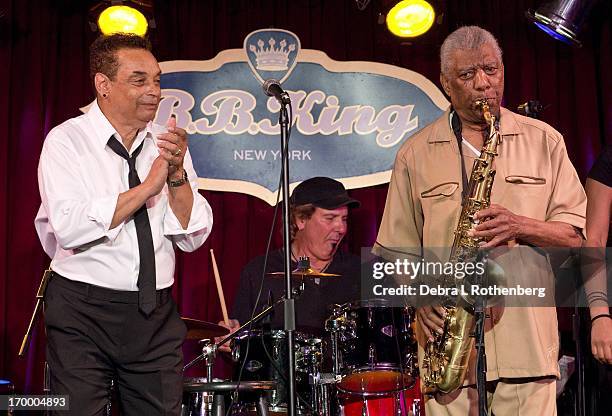 Musician Gary "U.S." Bonds and Daddy G attend Gary Bonds' "By U.S. Bonds, That's My Story" Book Launch Party And Birthday Concert at BB King on June...