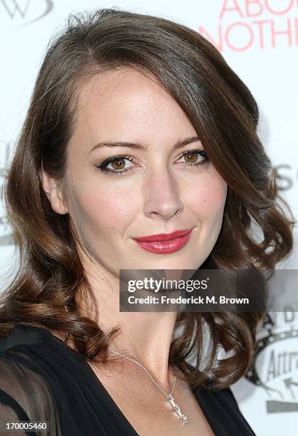 Actress Amy Acker attends the screening of Lionsgate and Roadside Attractions' "Much Ado About Nothing" at Oscar's Outdoors Hollywood theater on June...