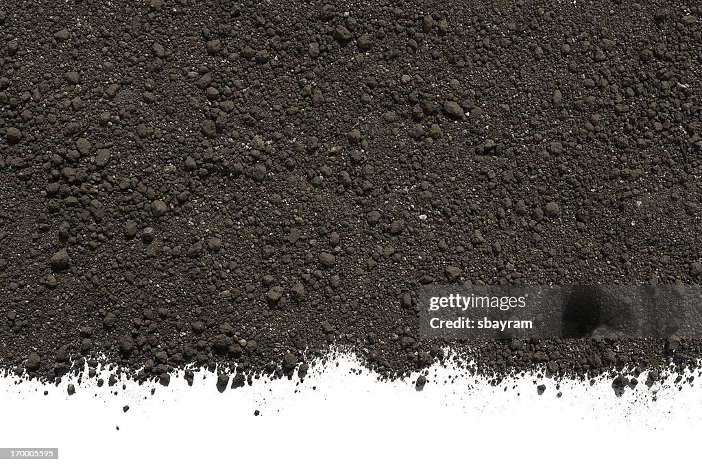 Soil or dirt isolated on white background