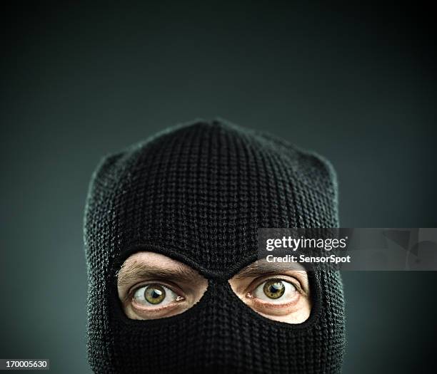 terrorist portrait - bank robber stock pictures, royalty-free photos & images