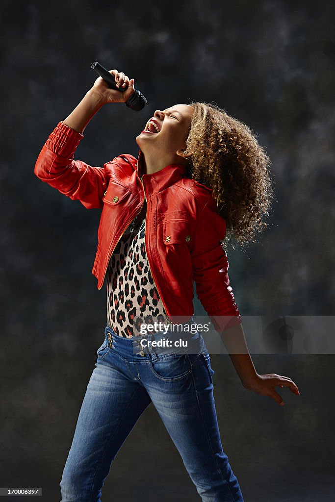 Young woman singing