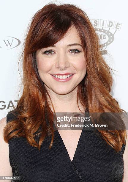 Actress Alyson Hannigan attends the screening of Lionsgate and Roadside Attractions' "Much Ado About Nothing" at Oscar's Outdoors Hollywood theater...