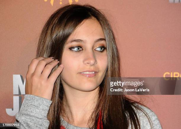 Paris Jackson attends the Los Angeles opening of "Michael Jackson THE IMMORTAL World Tour" at Staples Center on January 27, 2012 in Los Angeles,...