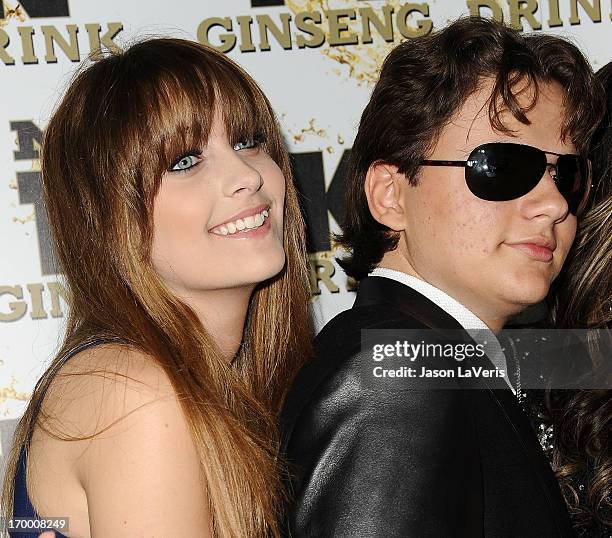 Paris Jackson and Prince Michael Jackson attend the Mr. Pink Ginseng Drink launch party at Regent Beverly Wilshire Hotel on October 11, 2012 in...