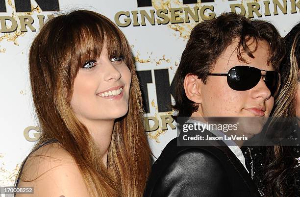 Paris Jackson and Prince Michael Jackson attend the Mr. Pink Ginseng Drink launch party at Regent Beverly Wilshire Hotel on October 11, 2012 in...