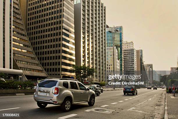 paulista avenue - ancine and car stock pictures, royalty-free photos & images