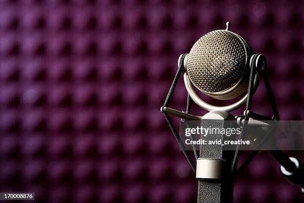 recording studio microphone - audio equipment stock pictures, royalty-free photos & images