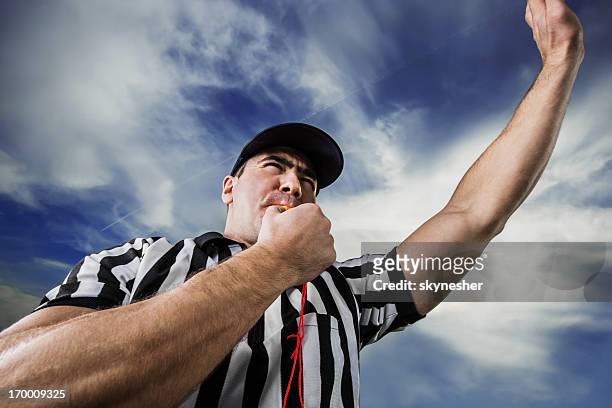 referee against the clouds. - vissla bildbanksfoton och bilder