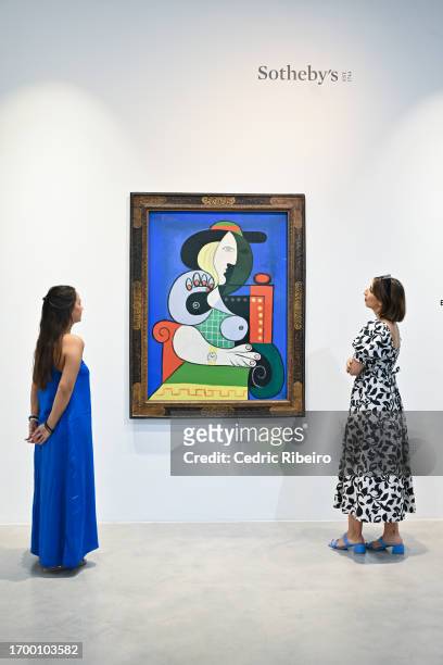 Sotheby's Dubai unveils the ultimate masterpiece by Pablo Picasso, a monumental 193 portrait of Marie-Therese Walter, on September 25, 2023 in Dubai,...
