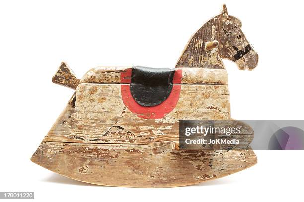 antique rocking horse - hobby horse stock pictures, royalty-free photos & images