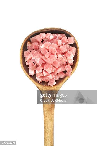 cooking ingredients - chopped meat - spek stockfoto's en -beelden