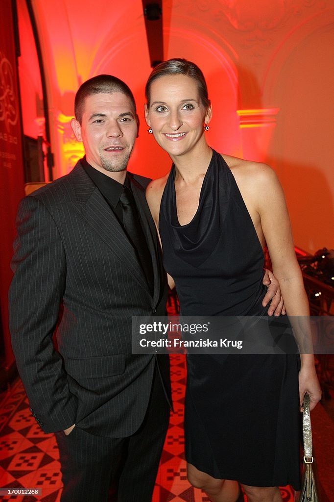 Tim Mälzer and friend Nina Heik In The "Gala Private Lounge" In The