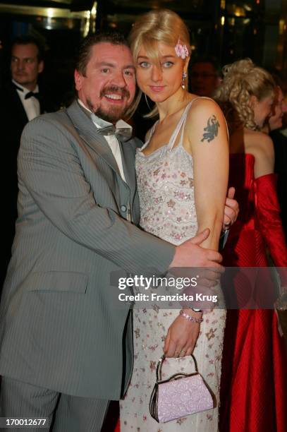 Armin Rohde and wife Angela Baronin Von Schilling at The Arrival For German Film Ball in the Hotel Bayerischer Hof in Munich.