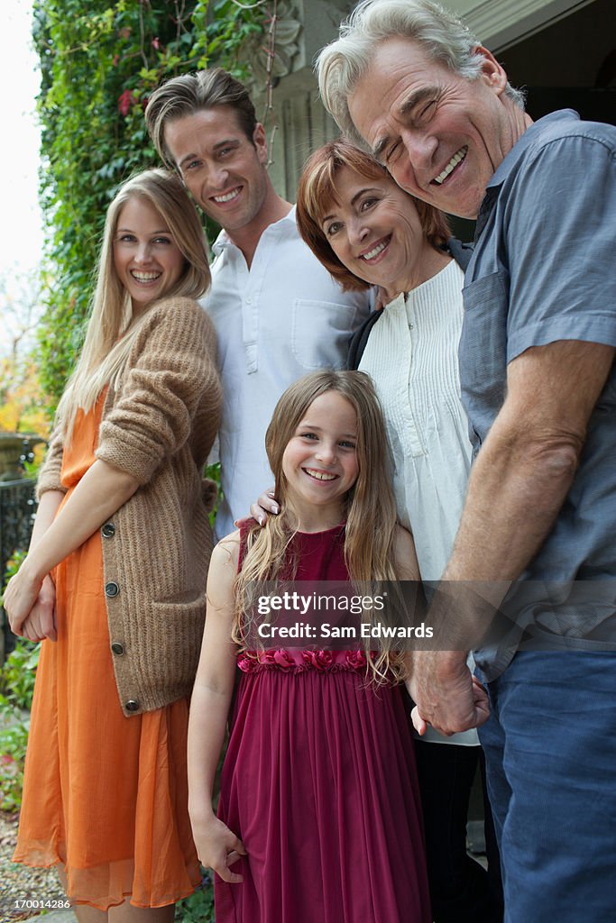 Portrait of smiling multi-generation family