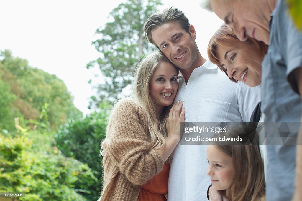 Portrait of smiling multi-generation family