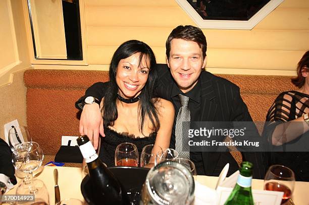 Kai Wiesinger and wife Chantal De Freitas at Party After The German Film Ball in the Hotel Bayerischer Hof in Munich.