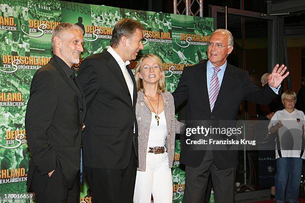 Klaus Wowereit And His friend Jörn Kubicki With Franz Beckenbauer and his wife Heidrun In The Cinema Premiere Of Films From S. Wortmann "Germany A...