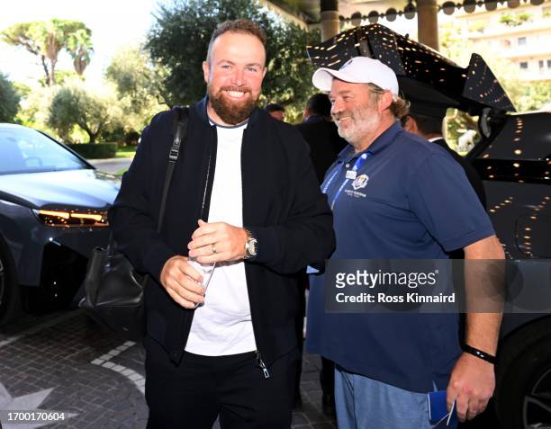 Shane Lowry of Ireland and Team Europe arrives to the Cavalieri Hotel prior to the 2023 Ryder Cup on September 25, 2023 in Rome, Italy.
