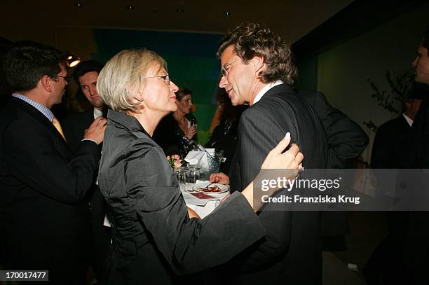 Sabine Christiansen and Dr. Florian Langenscheidt at The Party At Bertelsmann Bertelsmann Unter Den Linden in Berlin.