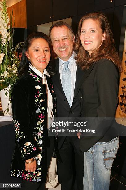 Wolf Heinrichsdorff And His wife Julie and Dana Schweiger at The Opening Of New Store On Montblanc Neuer Wall in Hamburg 210405.