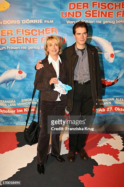 Gisela Schneeberger With Her Son Philipp Müller At The Premiere Of "The Fisherman And His Wife" In Mathäser cinema in Munich.