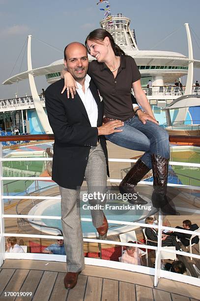 Alexander Pfitzenmeier And Wife Vanessa Pfitzenmeier On The "Freedom Of The Seas" In the port of Hamburg on 240406.