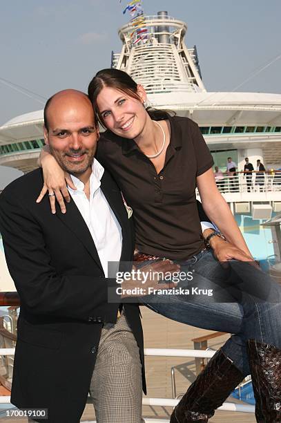 Alexander Pfitzenmeier And Wife Vanessa Pfitzenmeier On The "Freedom Of The Seas" In the port of Hamburg on 240406.