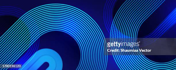 abstract glowing dark blue geometric rounded shape technology futuristic background design - sports stock illustrations